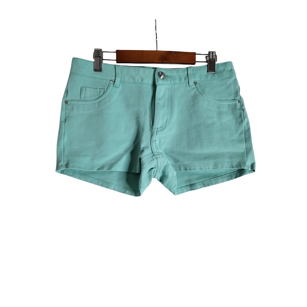 Miss Posh Womens Mint Green Stretch Shorts Size L Mid Rise Casual Bright